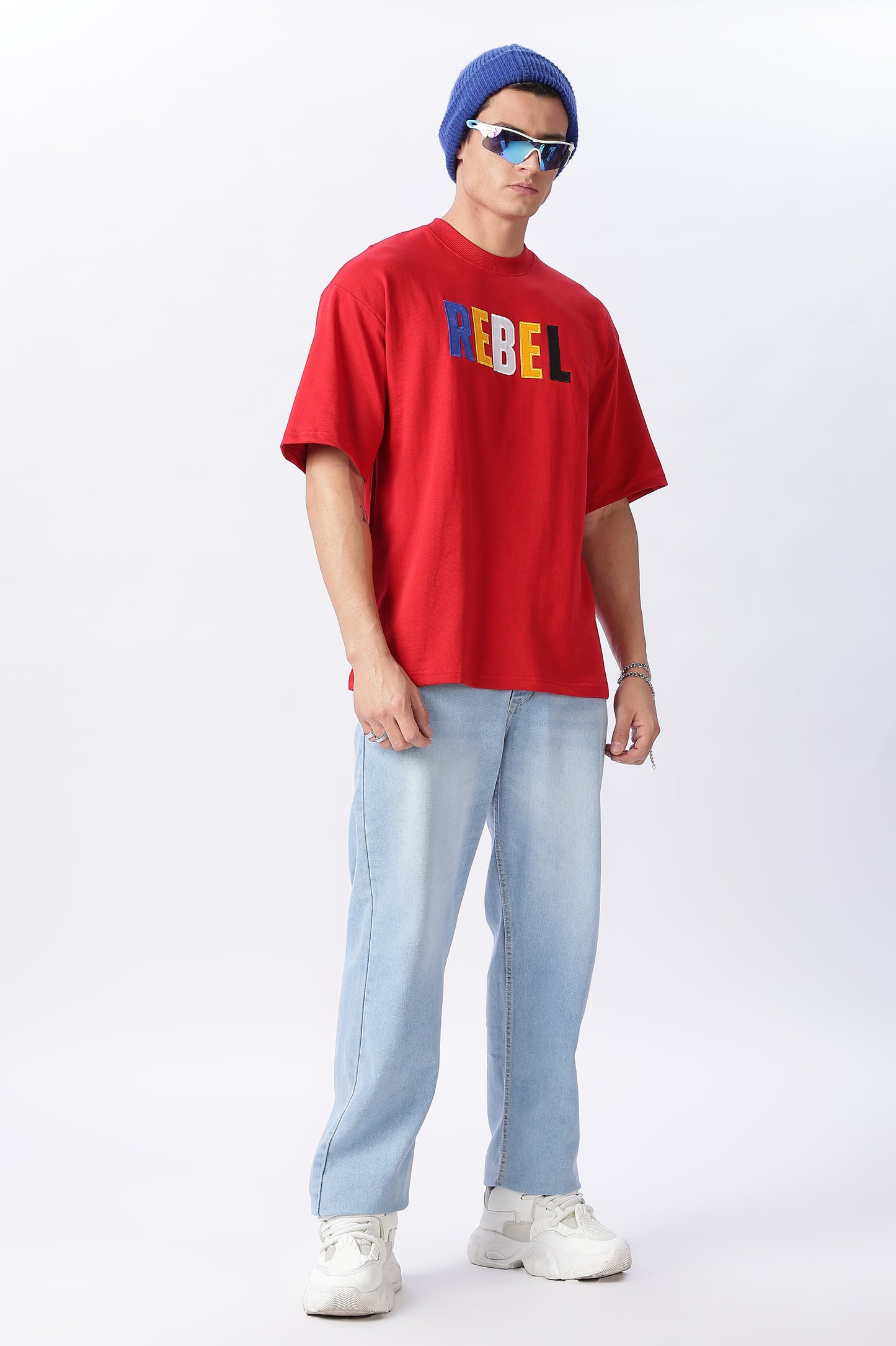 Vingman Solid Red Tee – Premium French Terry Cotton (240 GSM)