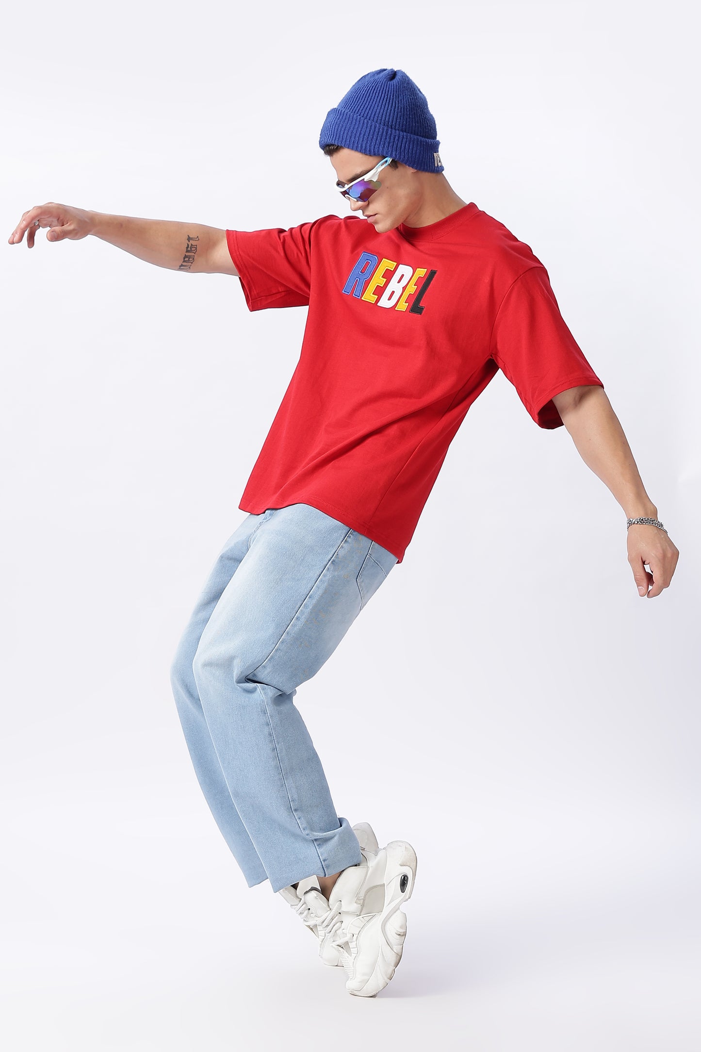 Vingman Solid Red Tee – Premium French Terry Cotton (240 GSM)