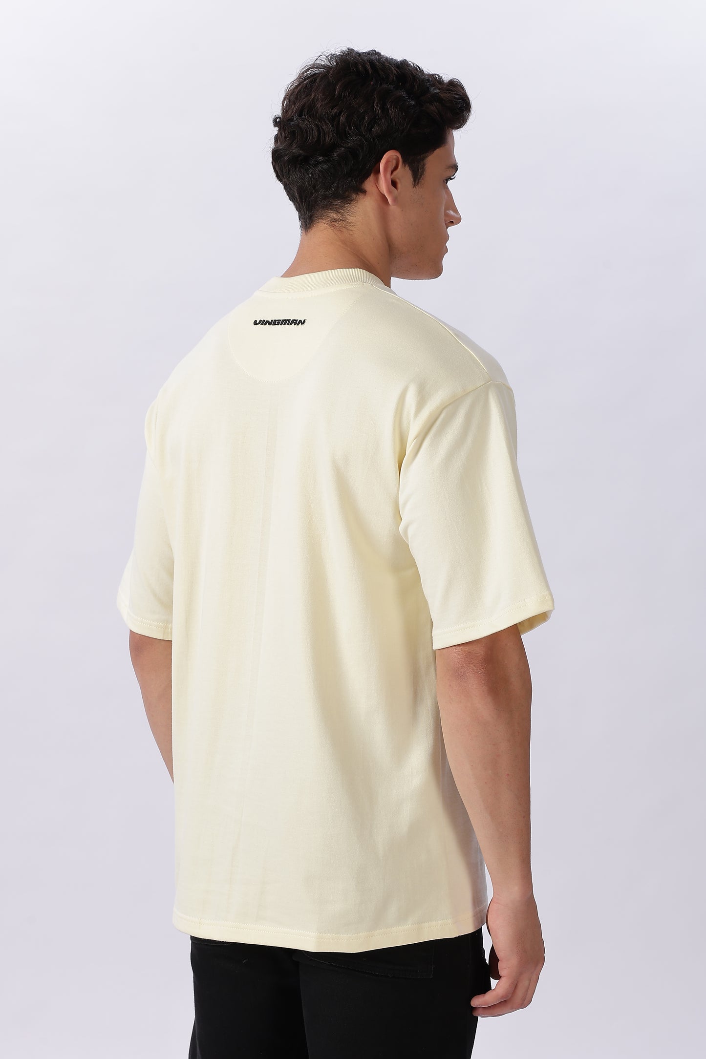 Vingman Beige Tee – Premium French Terry Cotton (240 GSM)