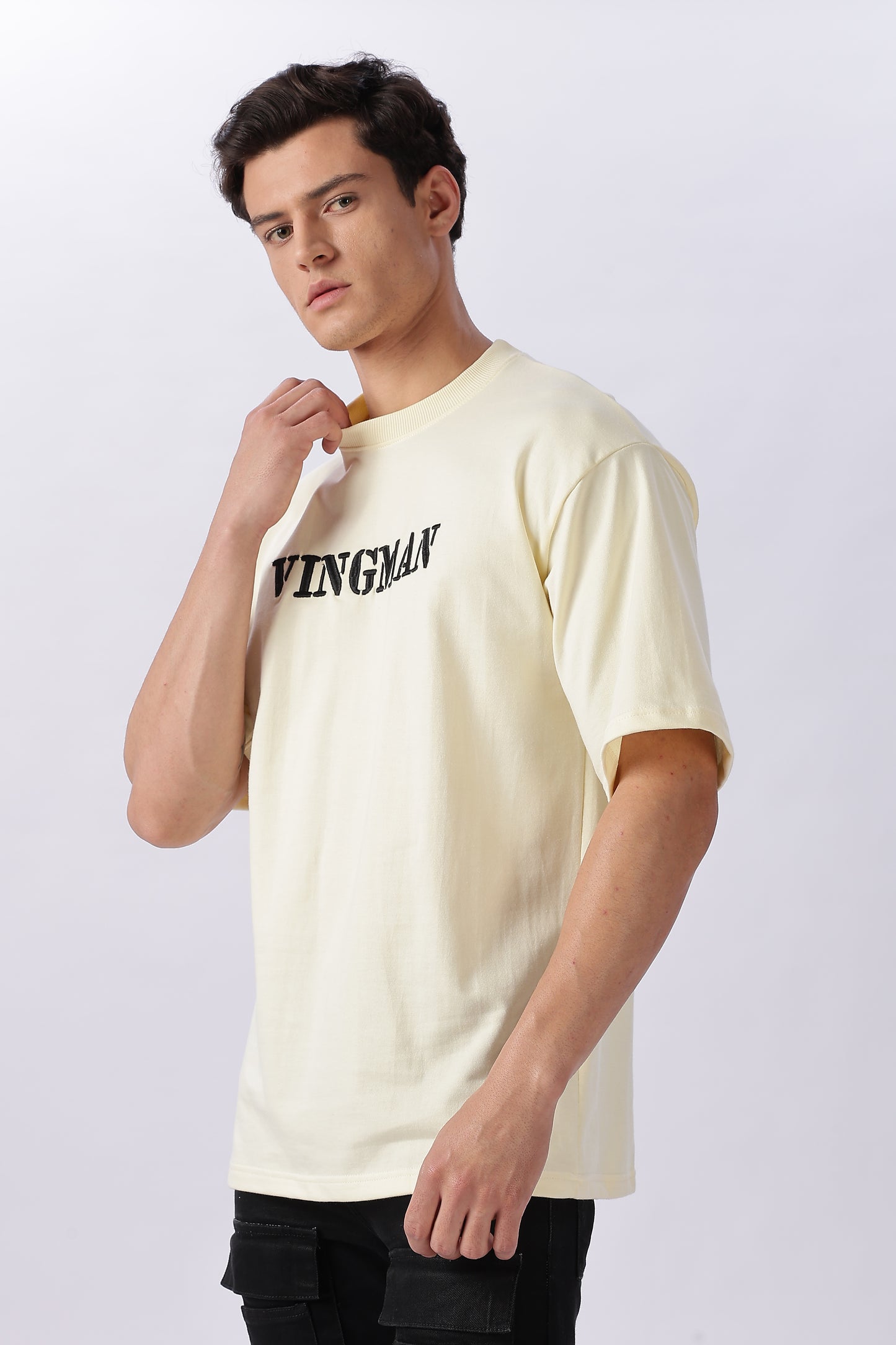 Vingman Beige Tee – Premium French Terry Cotton (240 GSM)