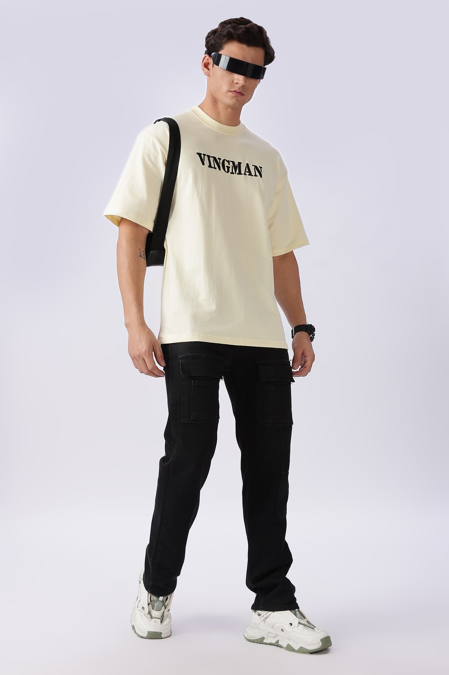 Vingman Beige Tee – Premium French Terry Cotton (240 GSM)