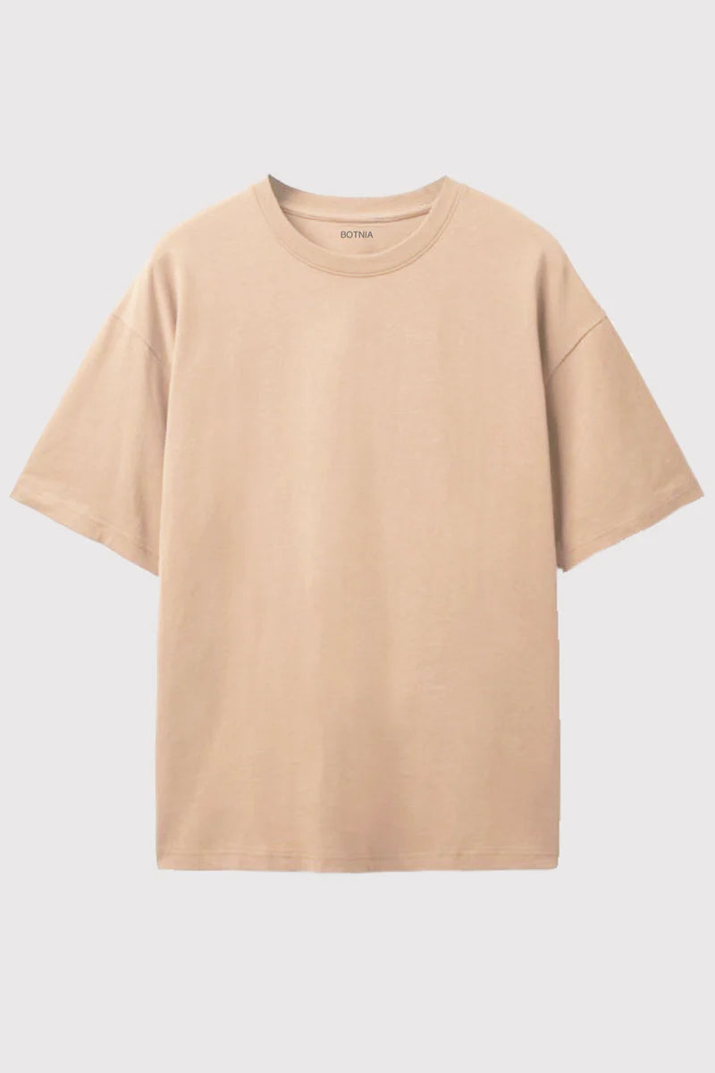 Vingman Beige Tee – Premium French Terry Cotton (240 GSM)
