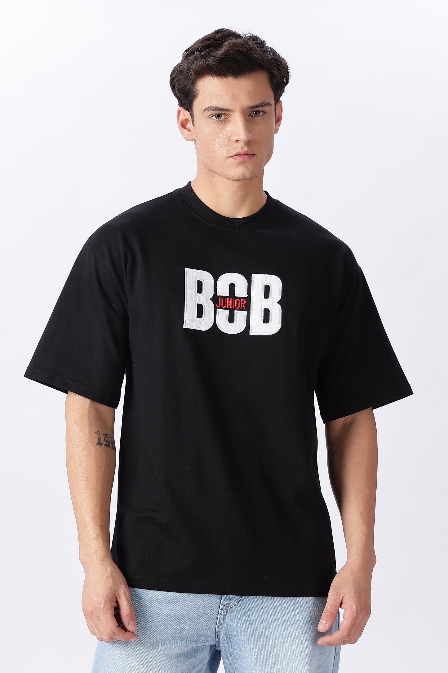 Vingman Solid Black Tee – Premium French Terry Cotton (240 GSM)
