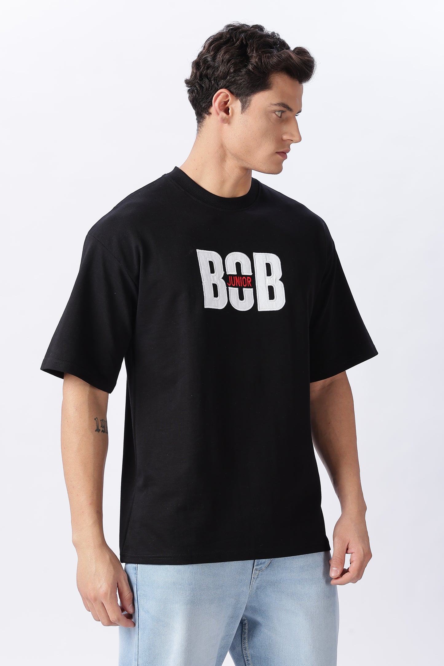 Vingman Solid Black Tee – Premium French Terry Cotton (240 GSM)
