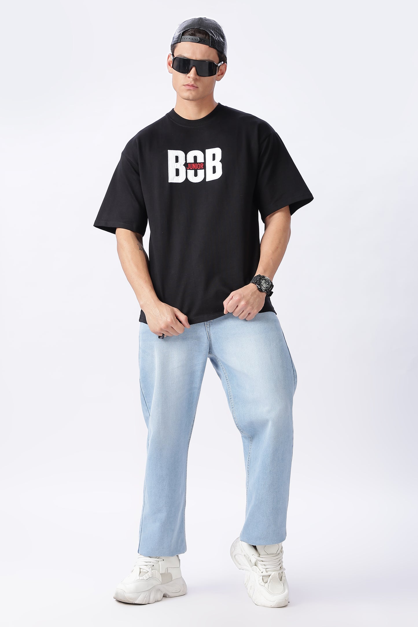Vingman Solid Black Tee – Premium French Terry Cotton (240 GSM)
