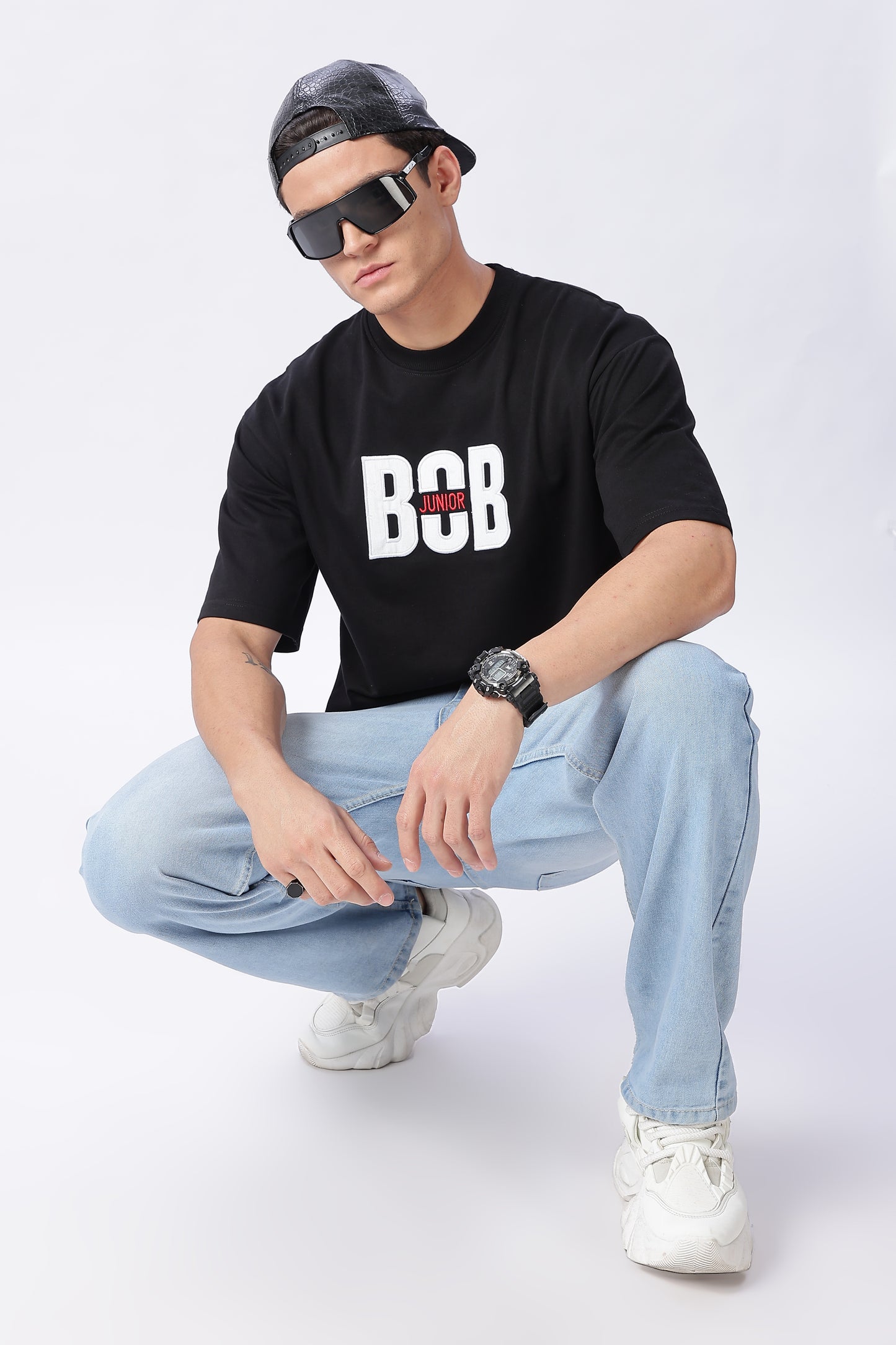 Vingman Solid Black Tee – Premium French Terry Cotton (240 GSM)