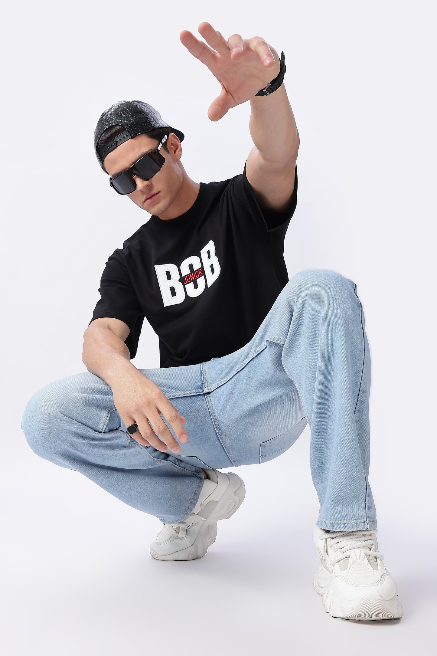 Vingman Solid Black Tee – Premium French Terry Cotton (240 GSM)