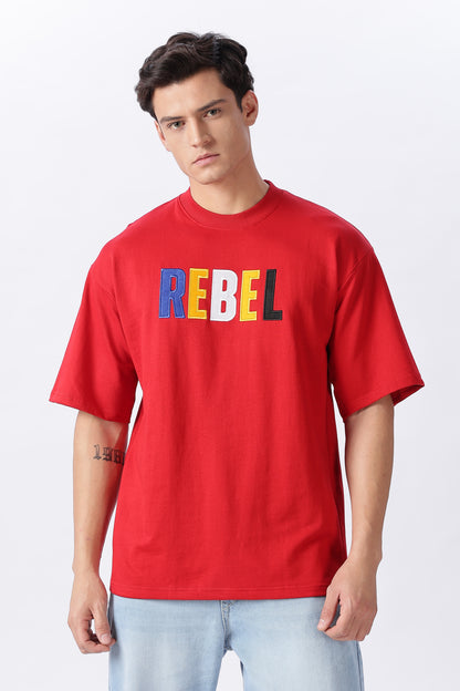 Vingman Solid Red Tee – Premium French Terry Cotton (240 GSM)
