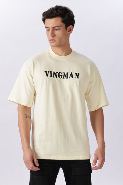 Vingman Beige Tee – Premium French Terry Cotton (240 GSM)