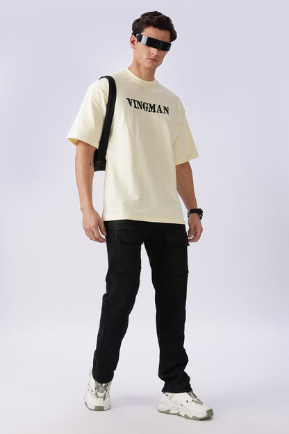 Vingman Beige Tee – Premium French Terry Cotton (240 GSM)
