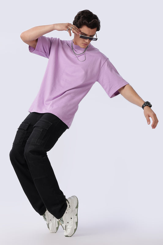 Vingman  Lavender  Tee – Premium French Terry Cotton (240 GSM)