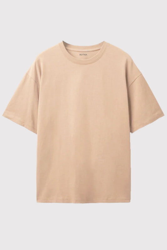 Vingman Beige Tee – Premium French Terry Cotton (240 GSM)