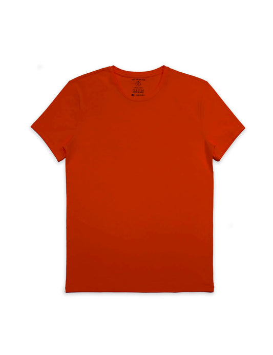 Vingman Solid Burnt Orange Tee – Premium French Terry Cotton (240 GSM)